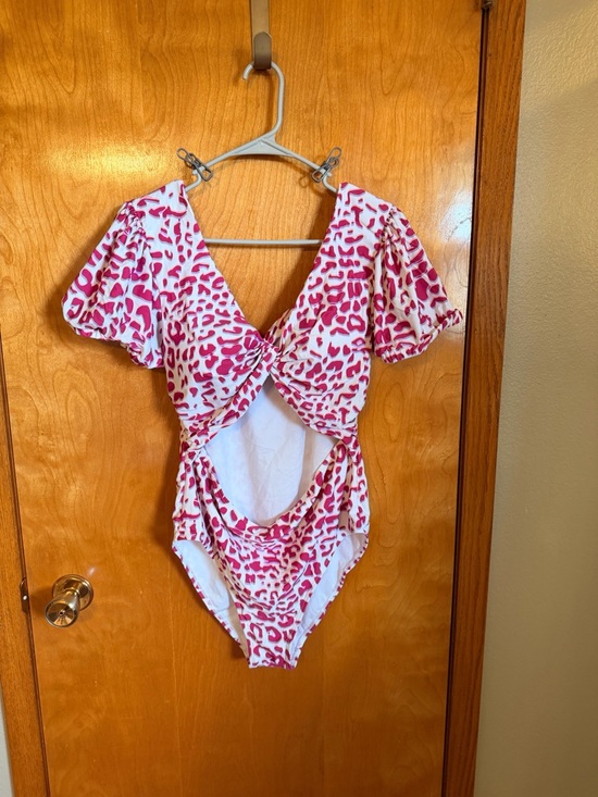 Merona Other - Merona Pink and White Leopard-Print One-Piece Swimsuit